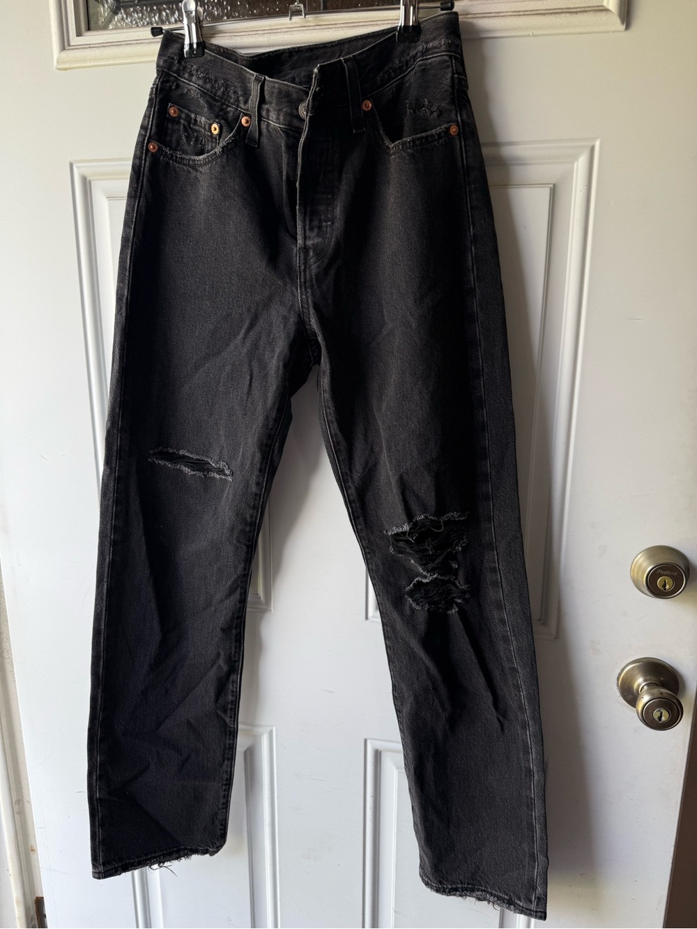 Levi’s 501 Black Distressed Jeans